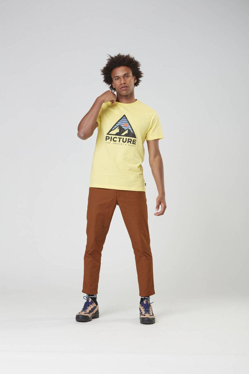 Picture Organic Authentic Men's T Shirts Lemon | YVQ-951067