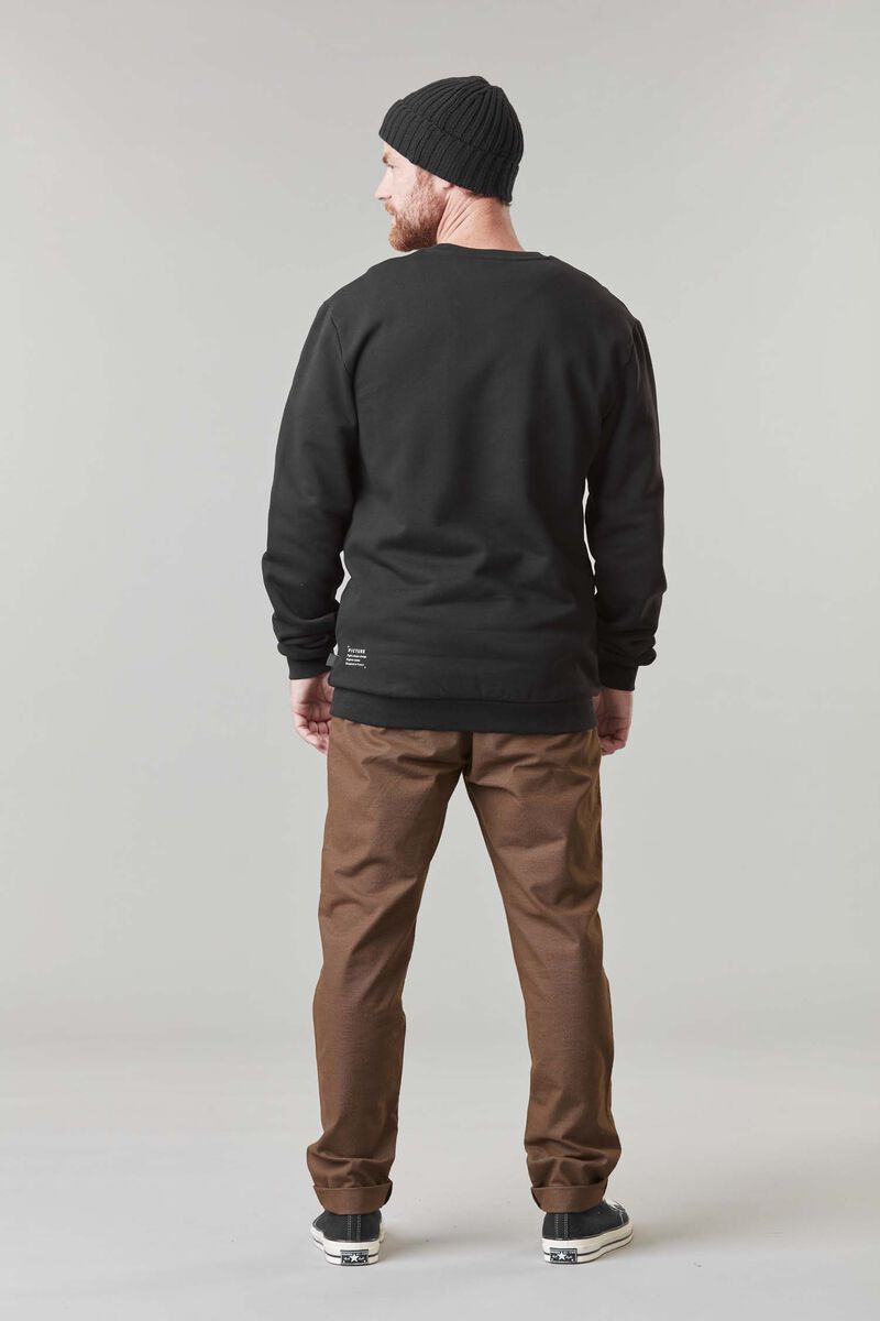 Picture Organic Basement Flock Crew Men's Sweaters Black | BLK-602153