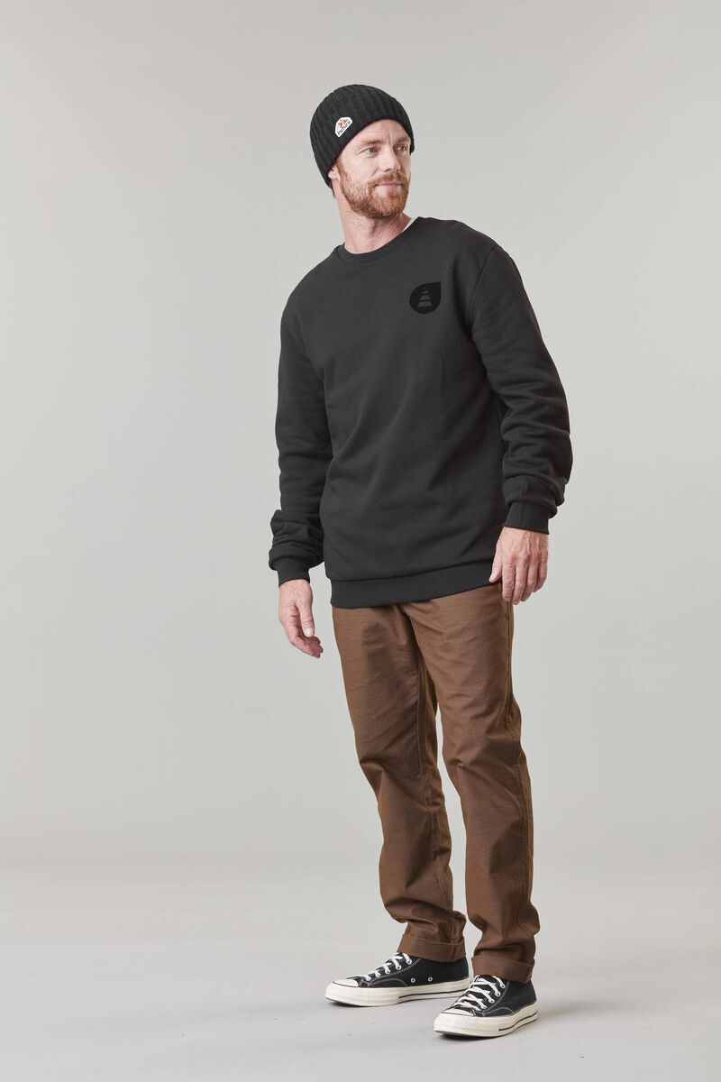 Picture Organic Basement Flock Crew Men's Sweaters Black | BLK-602153