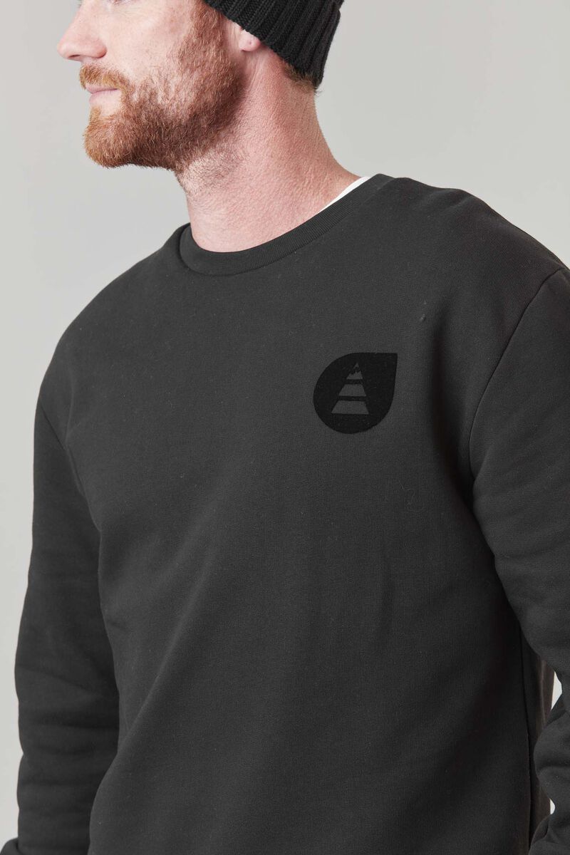 Picture Organic Basement Flock Crew Men's Sweaters Black | BLK-602153