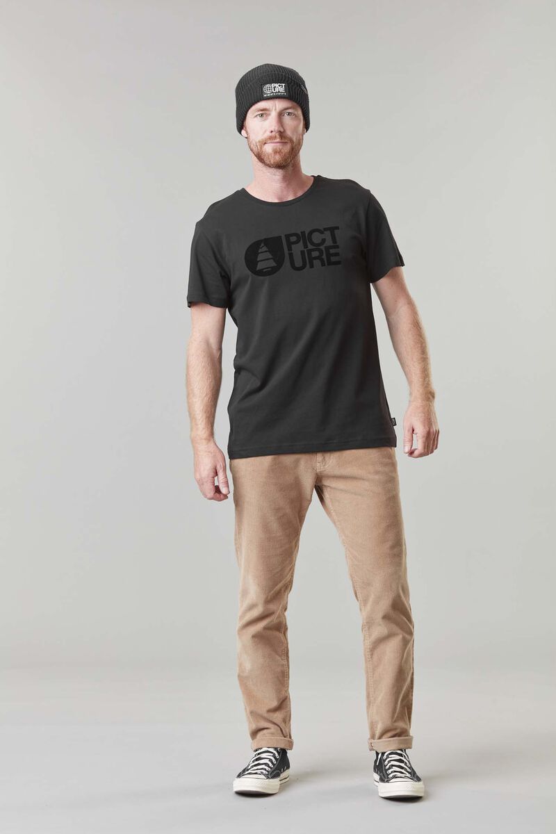 Picture Organic Basement Flock Men's T Shirts Black | PXG-687532