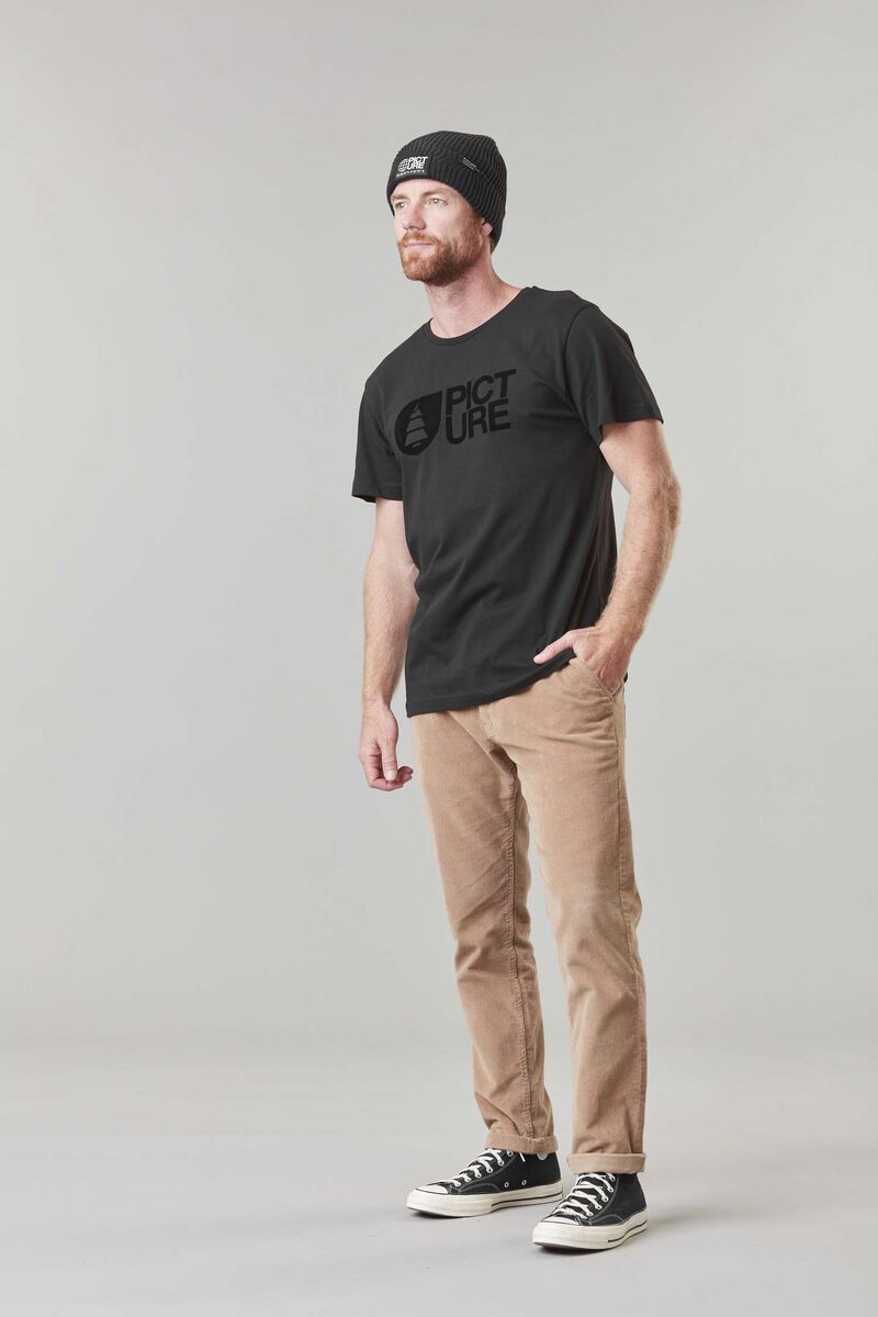 Picture Organic Basement Flock Men's T Shirts Black | PXG-687532