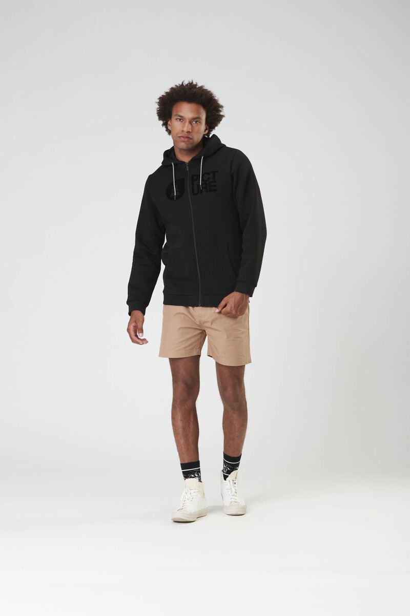 Picture Organic Basement Flock Zip Men's Hoodie Black | KGV-150364