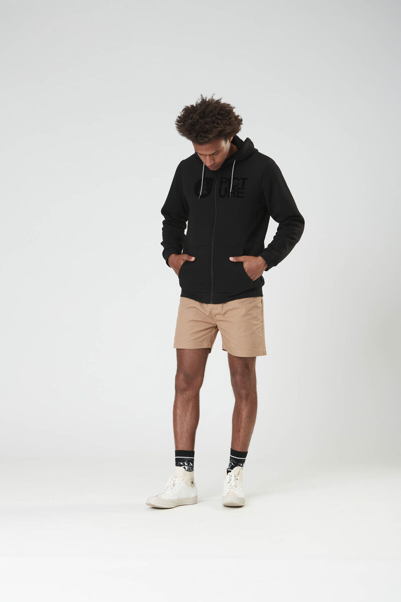 Picture Organic Basement Flock Zip Men's Hoodie Black | KGV-150364