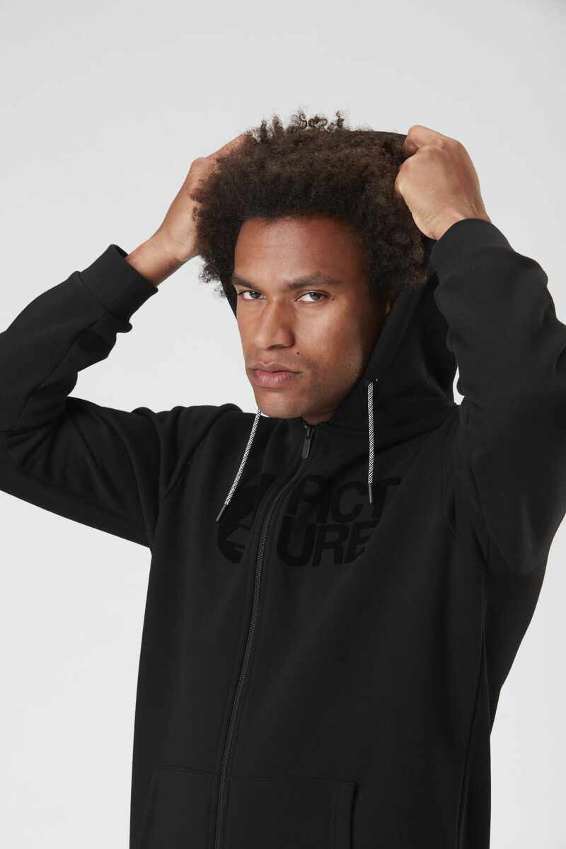 Picture Organic Basement Flock Zip Men's Hoodie Black | KGV-150364