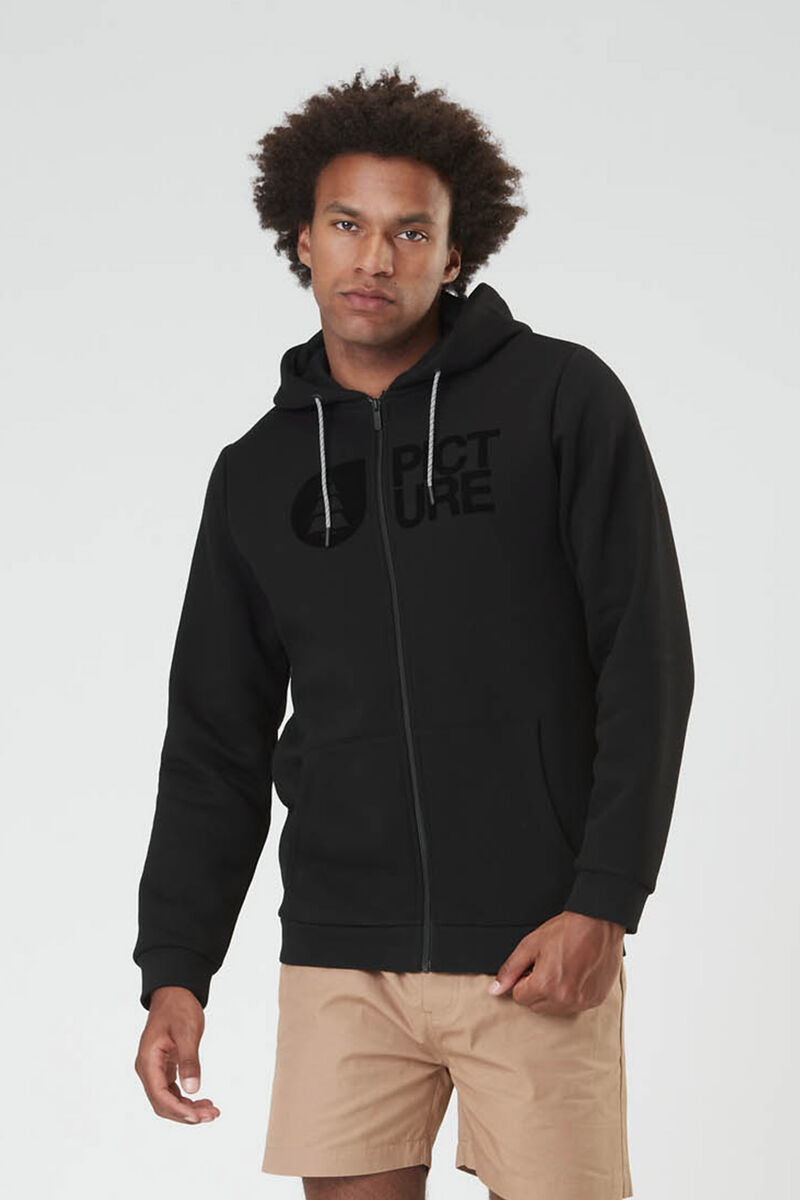 Picture Organic Basement Flock Zip Men\'s Hoodie Black | KGV-150364