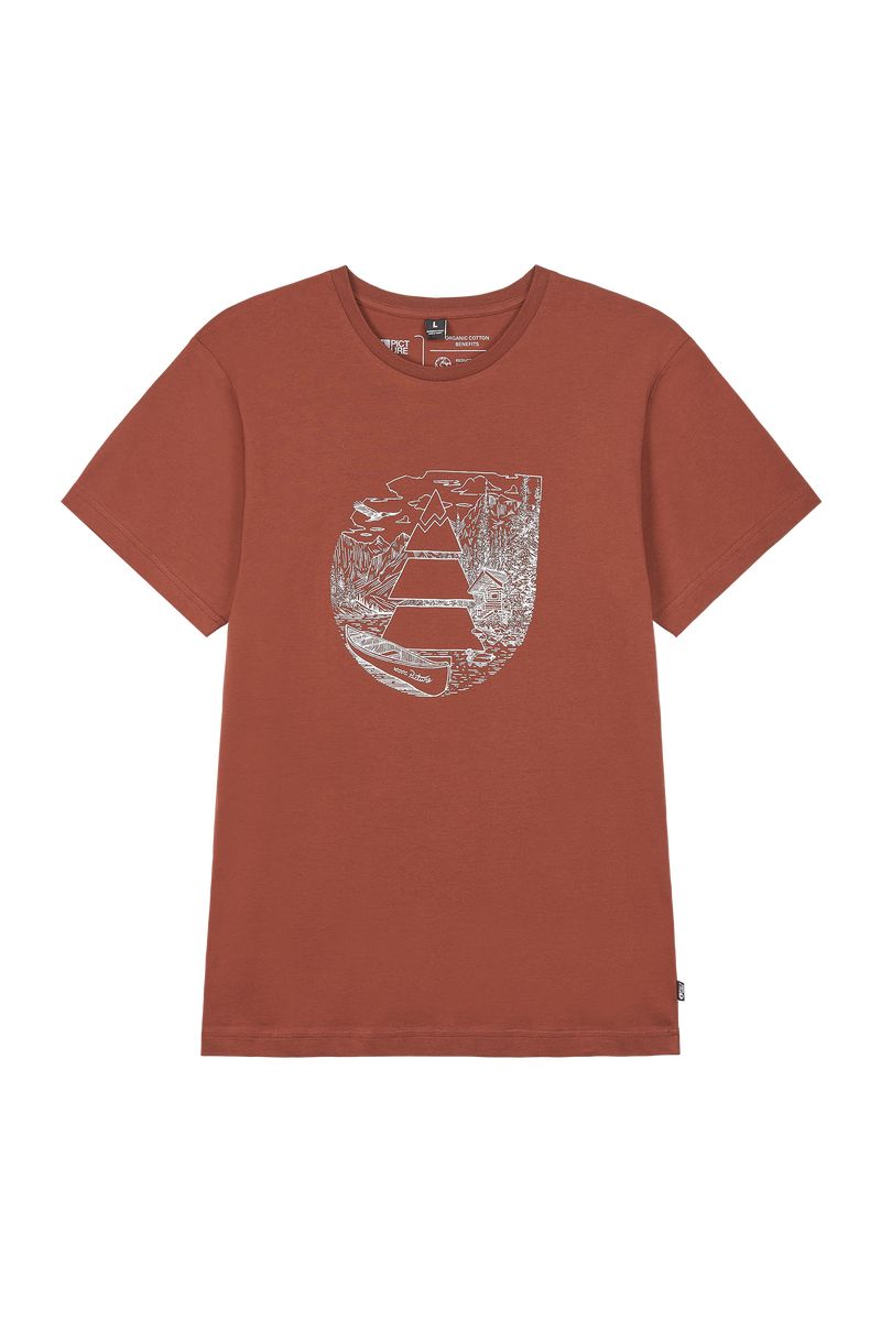 Picture Organic Basement Pumalip Men's T Shirts Red Brown | SIO-712953