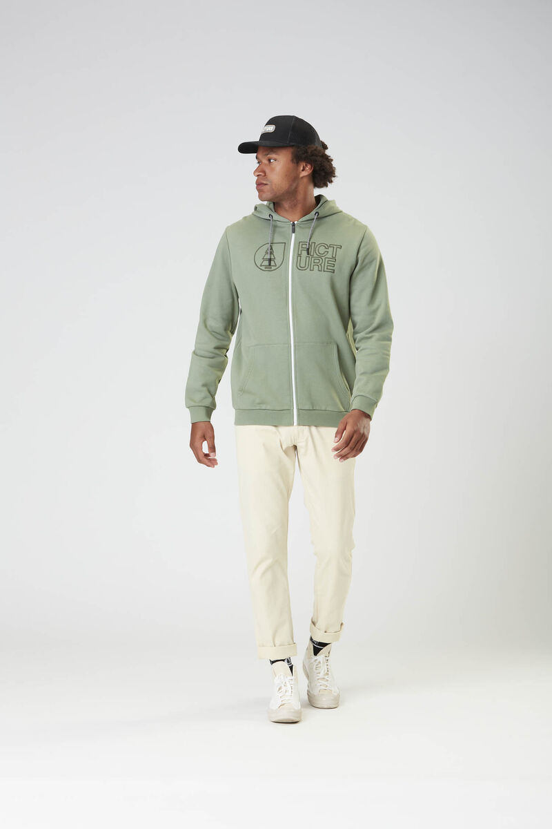 Picture Organic Basement Zip Men's Hoodie Green | SAC-210689