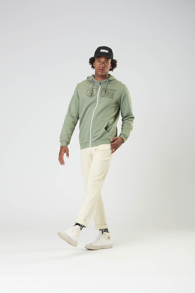 Picture Organic Basement Zip Men's Hoodie Green | SAC-210689