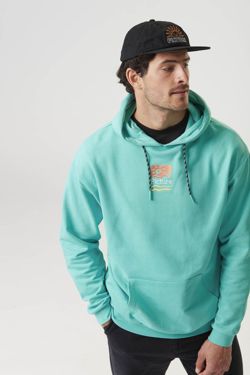 Picture Organic Cheetima Men's Hoodie Blue Turquoise | FRG-370192