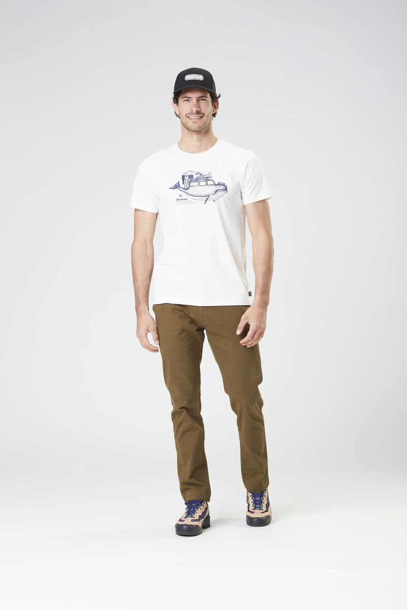 Picture Organic D&s Whally Men's T Shirts Beige White | YKI-062934