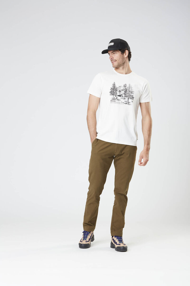 Picture Organic D&s Wootent Men's T Shirts Beige White | EXS-405971