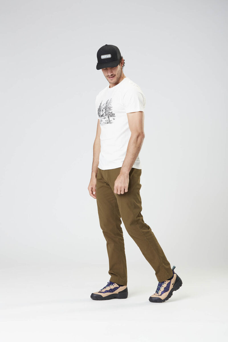 Picture Organic D&s Wootent Men's T Shirts Beige White | EXS-405971