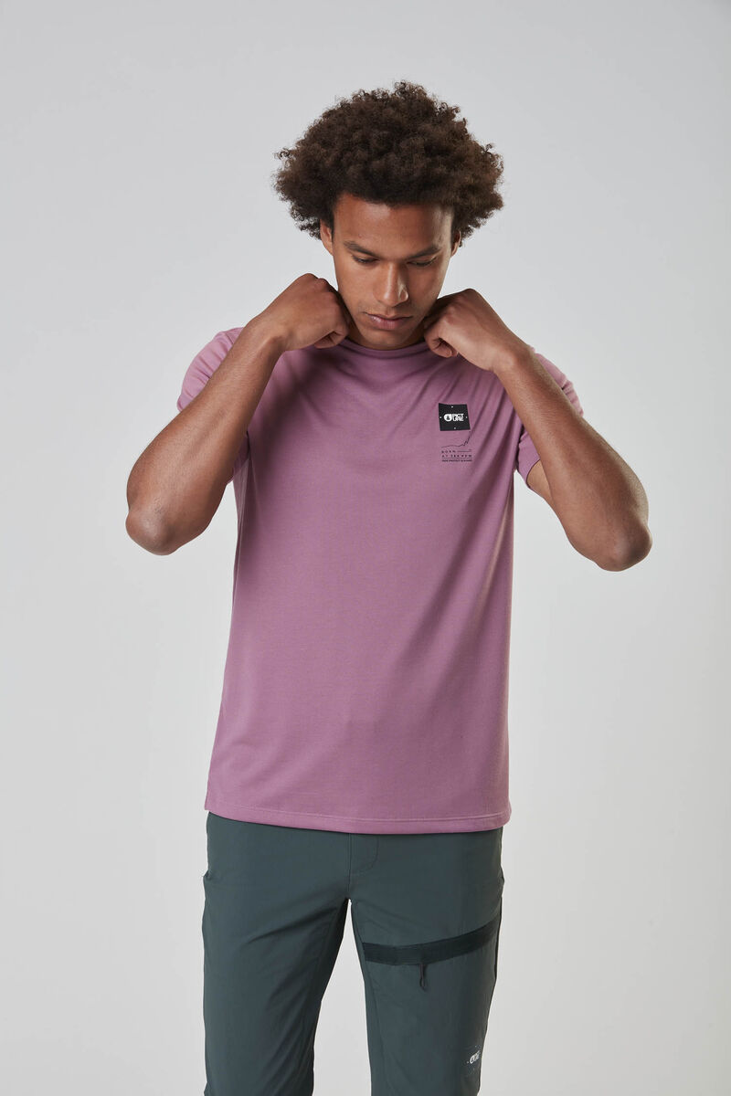 Picture Organic Dephi Tech Men's T Shirts Purple | NZQ-265147