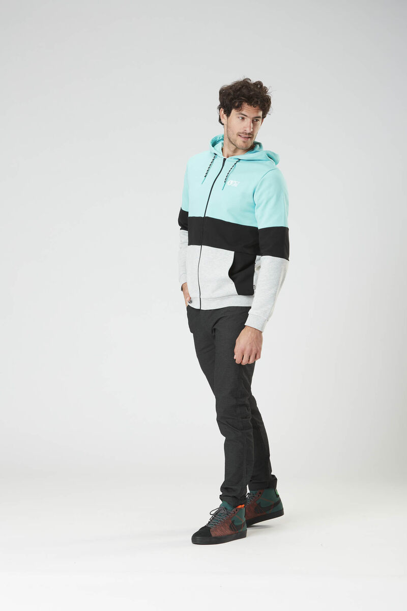 Picture Organic Klob Zip Men's Hoodie Blue Turquoise | KMJ-423569