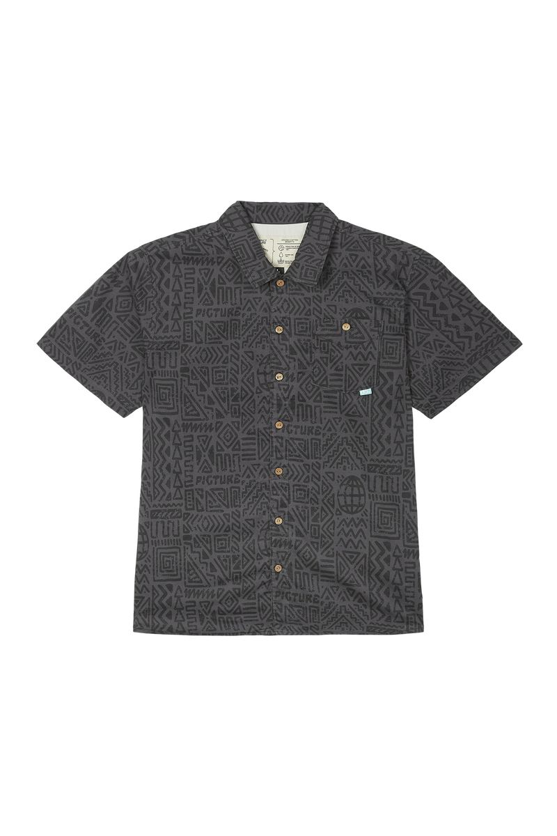 Picture Organic Mataikona Ss Men's Shirts Black | BEC-549312