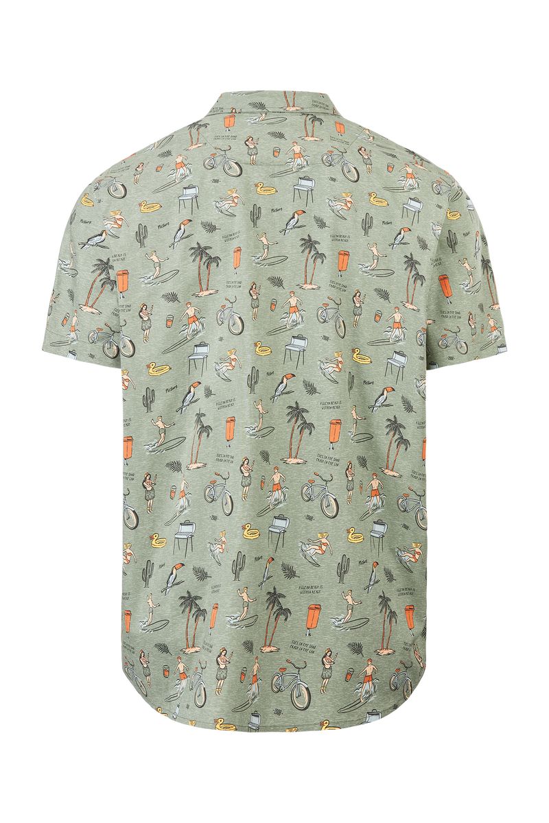 Picture Organic Mataikona Ss Men's Shirts Green | ESH-085179