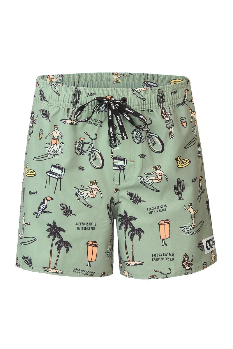 Picture Organic Piau 14 Printed Brds Kids\' Boardshorts Green | EFW-745012