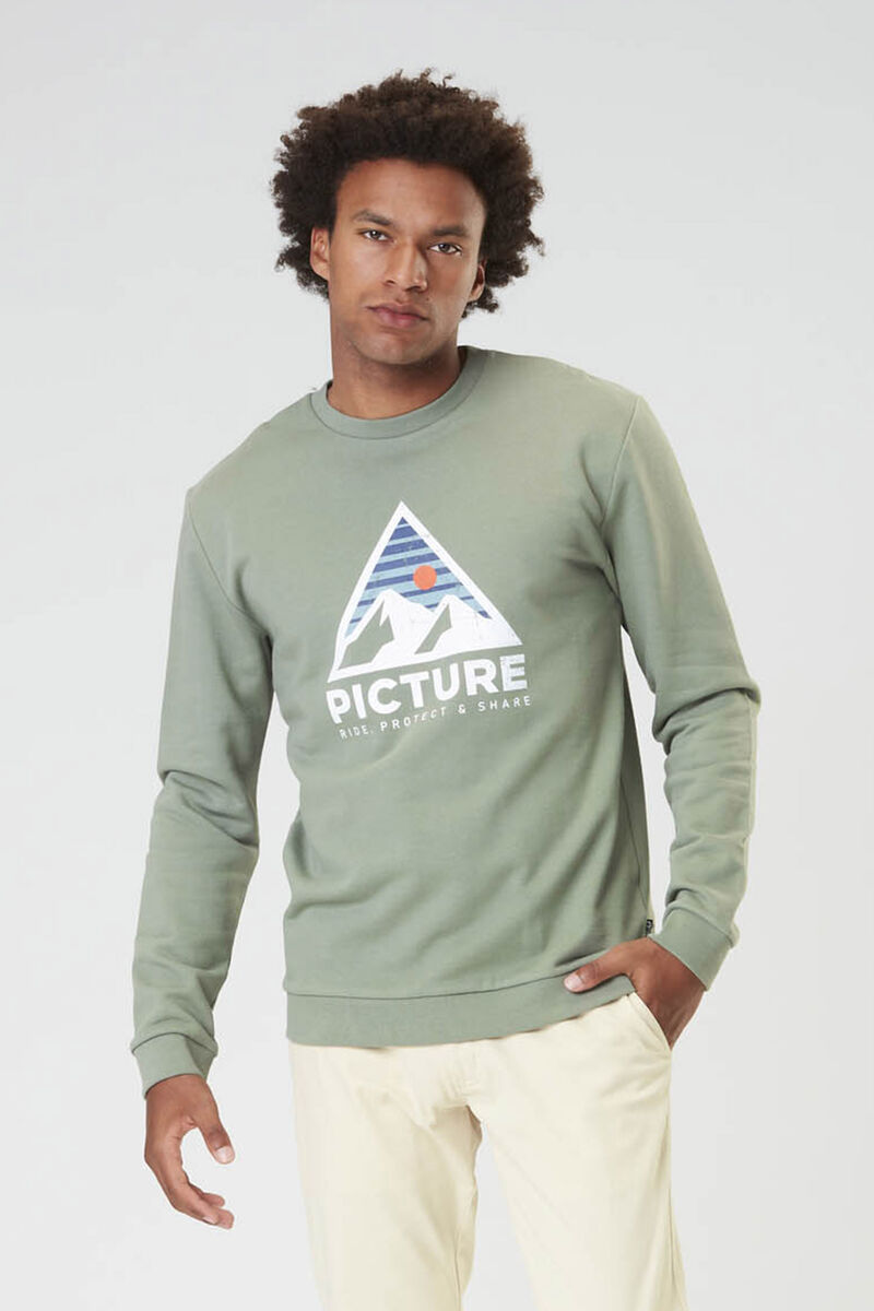 Picture Organic Authentic Crew Men's Sweaters Green | BUS-491580