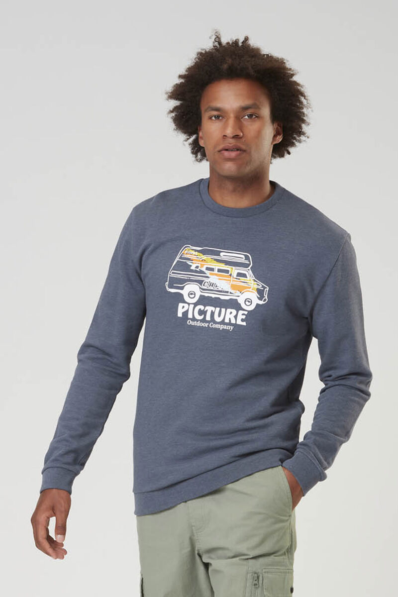 Picture Organic Custom Van Crew Men's Sweaters Dark Blue | JTH-861590