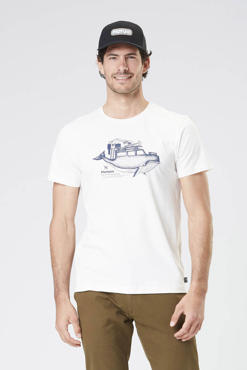 Picture Organic D&s Whally Men's T Shirts Beige White | YKI-062934