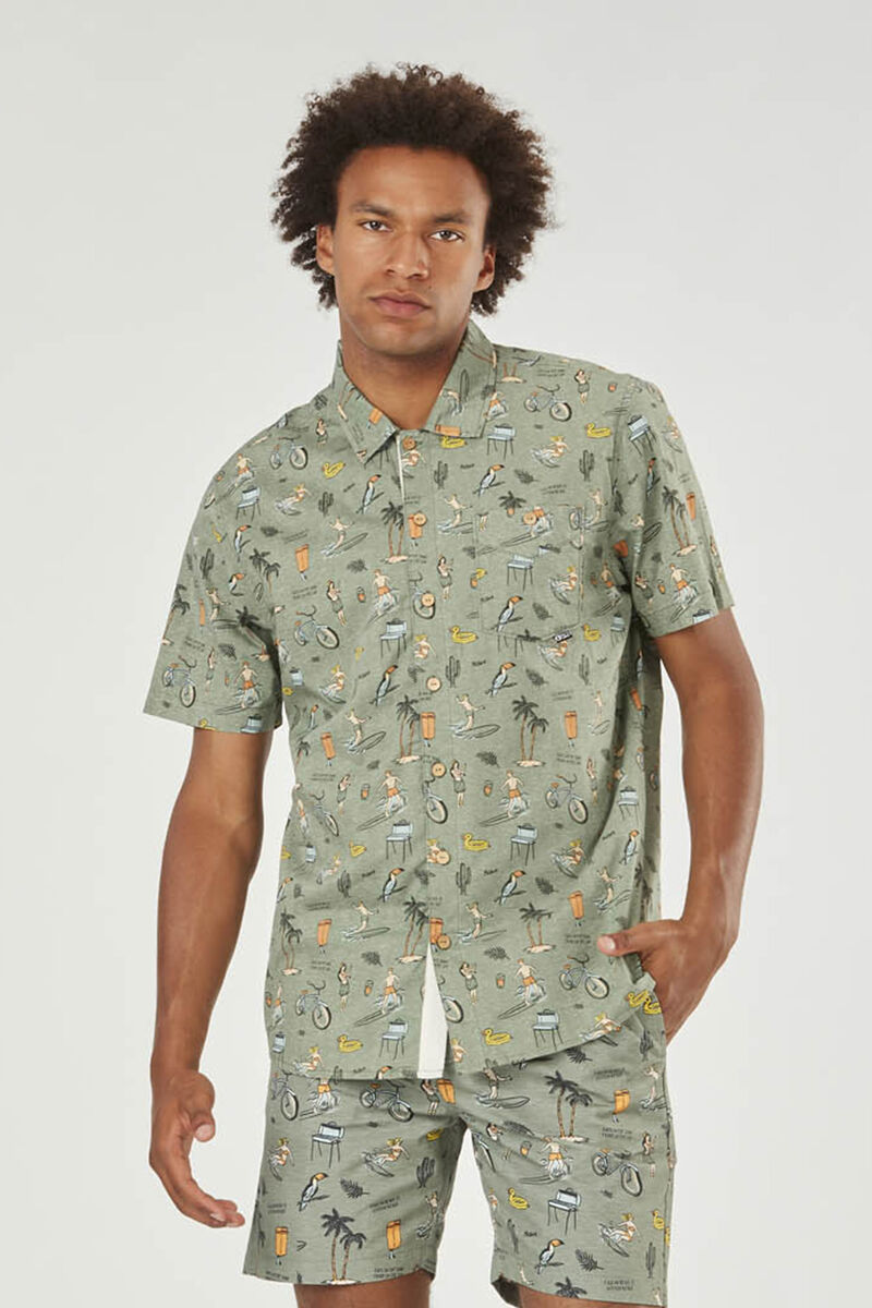 Picture Organic Mataikona Ss Men's Shirts Green | ESH-085179