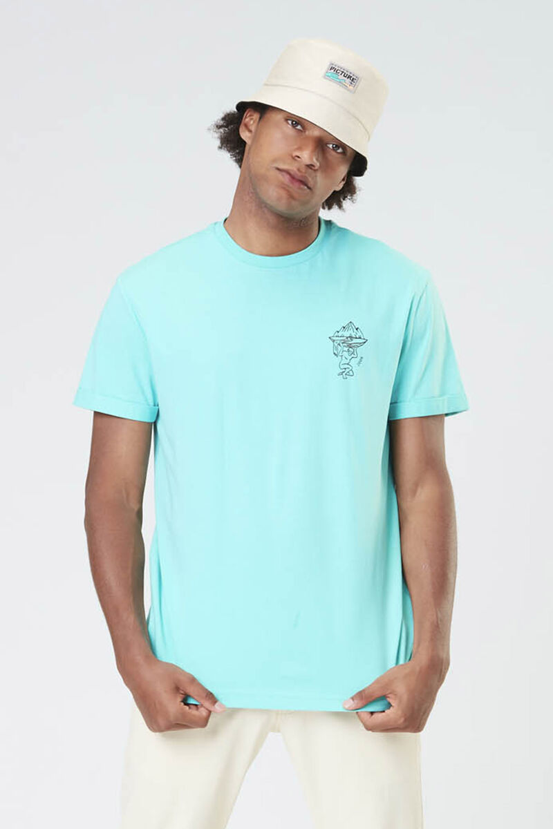 Picture Organic Nanum Men's T Shirts Blue Turquoise | CLB-480157