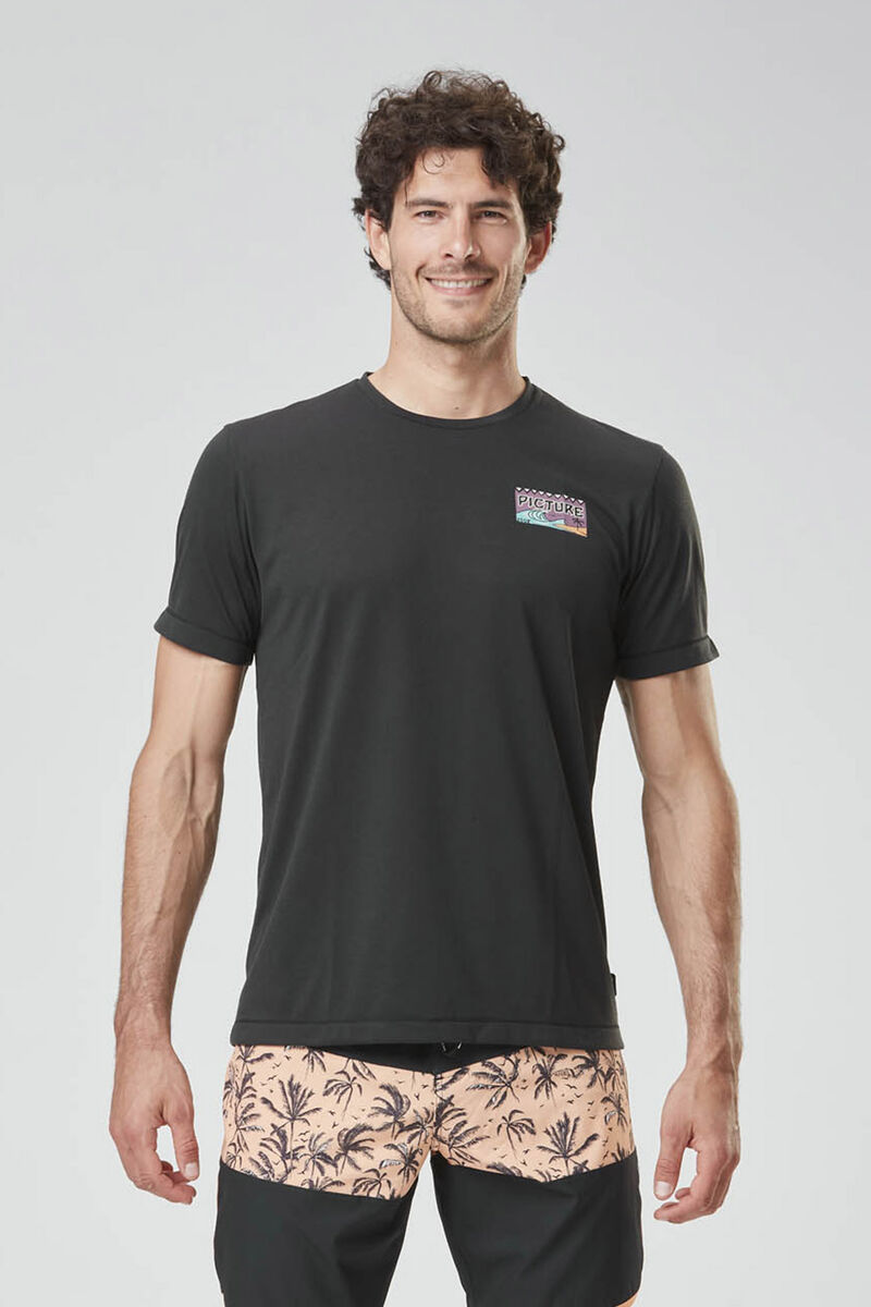 Picture Organic Timont Ss Surf Men's T Shirts Black | FPS-628745