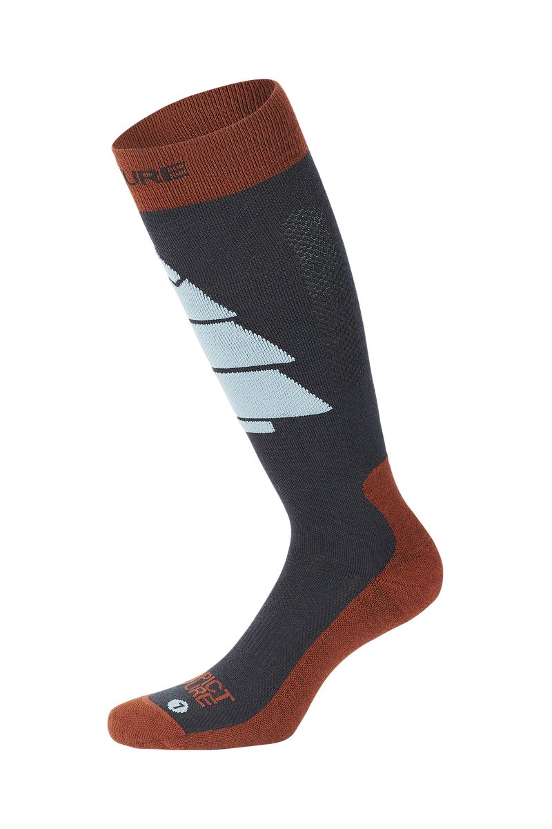 Picture Organic Wooling Ski Men's Socks Blue Brown | NEH-015479